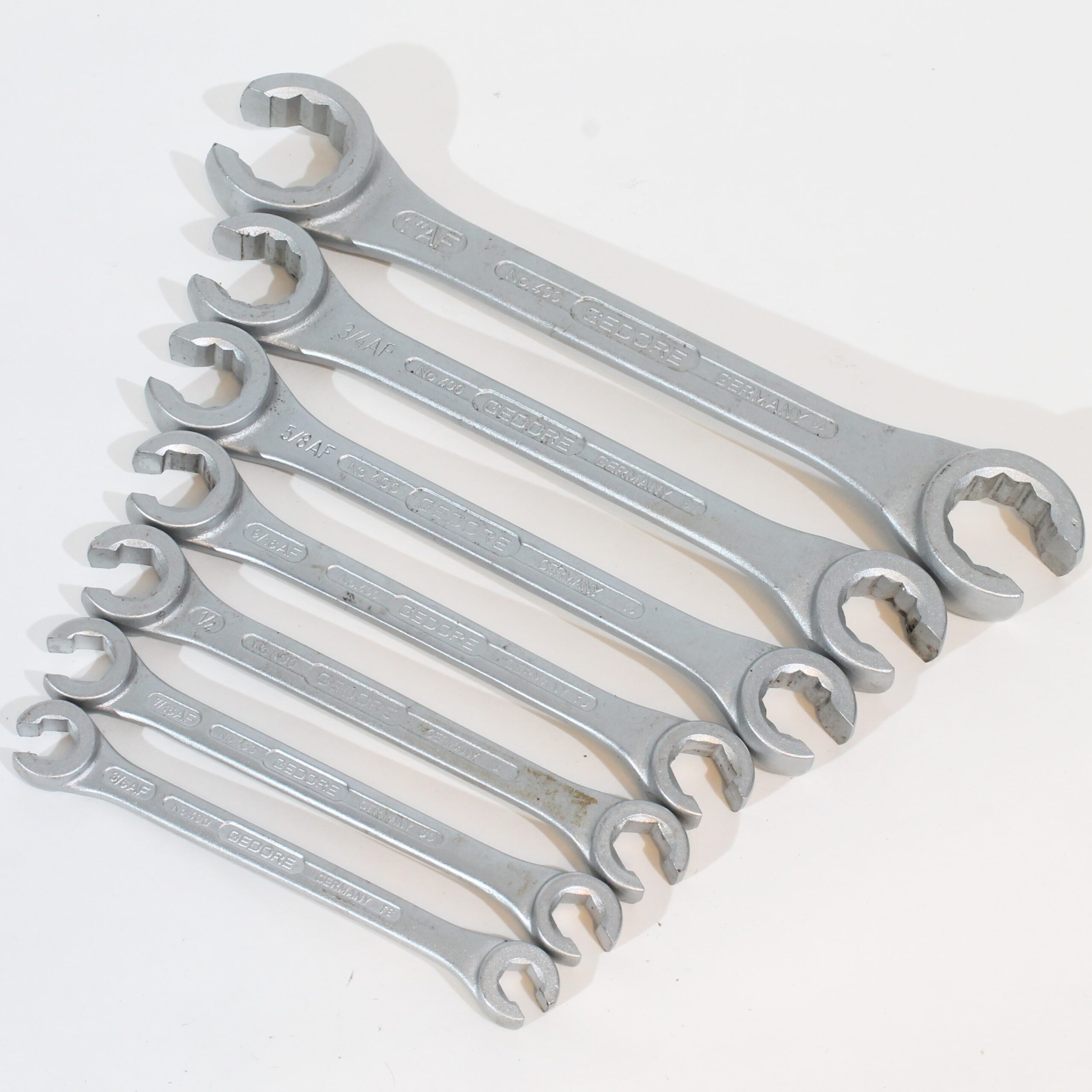 Gedore No. 400 5/16" til 1" åpen ringnøkkel sett