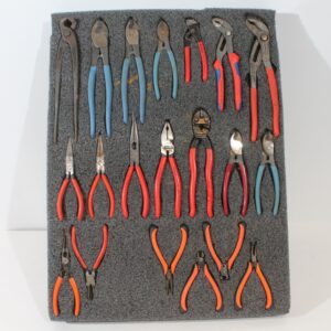 Knipex, Blue Original og Bahco tenger med skuminnlegg